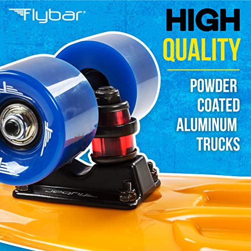 Flybar 22 Inch Complete Plastic Cruiser Skateboard Custom Non-Slip Deck Multiple Colors (Orange) #TOP3
