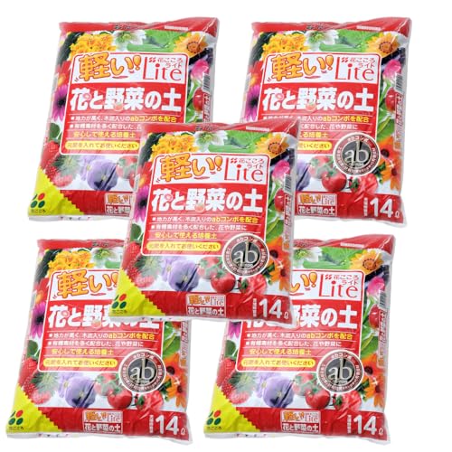 花ごころ 軽い!花ごころLite花と野菜の土 14L 5袋セット