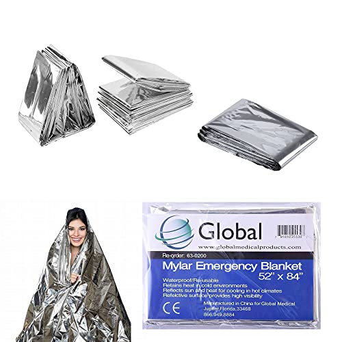 Image of Mylar Survival Blankets - 4 Pack - Fire Blanket for Safety, Thermal Covers for Trekking, Marathons, Emergency Kits - Weatherproof, Reflective & Windproof