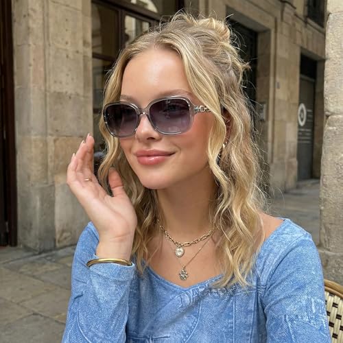Image of SIPHEW Women's Polarized Sunglasses w UV400 Protection,Classic Sun Glasses | Vintage Sunnies,Wraparound Shade,Lightweight & Comfortable,Big Sunnies eyewear,Driving,Outdoors