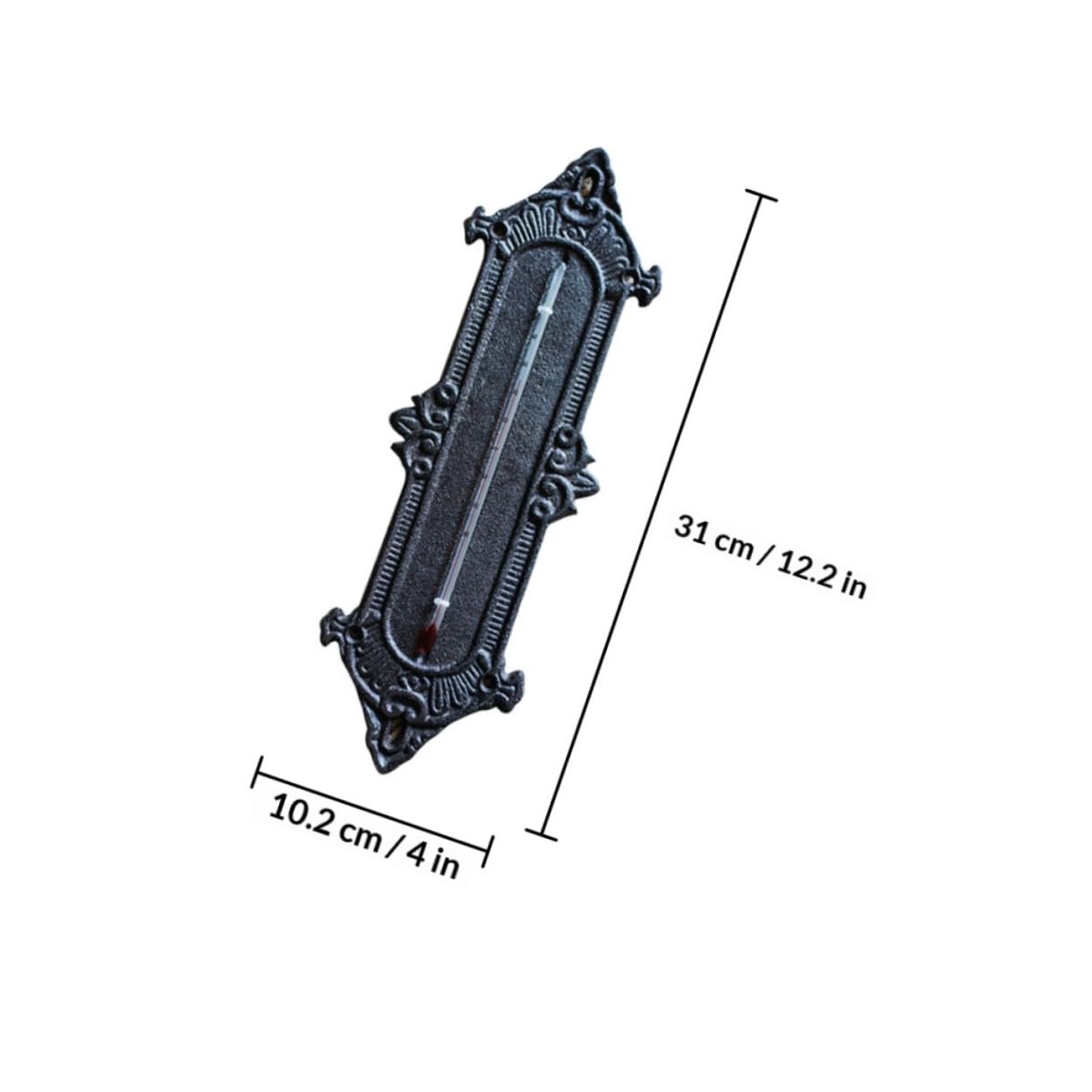 Thermomètre D'ambiance pour Serrage en Fer Noir Mural et Intérieur