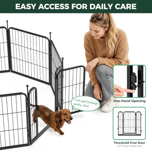 Image of FXW Rollick Dog Playpen, Indoor, Yard & RV Camping, 24 inch H, 8 Panels