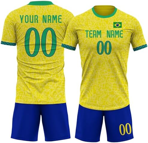 Custom Soccer Jersey Men Women Youth, Athletic Shirts with Name N...
