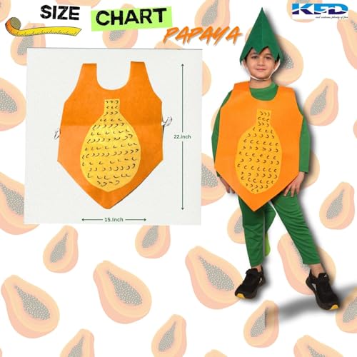 Image of Kaku Fancy Dresses Fruit and Vegetable Costume Paper Cutout with Cap For Kids | Healthy Food Costume For Boys & Girls (Tracksuit Not Included)