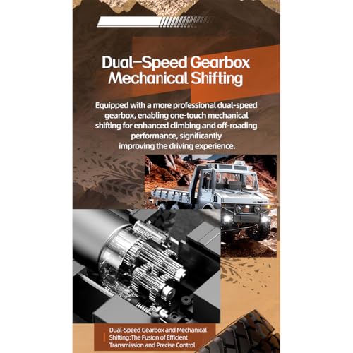 Image of 1 /18 RC Crawler, Full Proportional 6WD All-Terrain Remote Control Off-Road Emergency Truck, Gift for RC Climbing Car Enthusiasts and Collectors (Grey /C8823-YW-B)