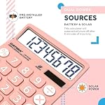 Calculatrice de bureau CATIGA 8 chiffres avec alimentation solaire et affichage LCD, grands boutons, pour la maison, le bureau, l'école, la classe et les affaires, 4 fonctions petites calculatrices de base pour le bureau, CD-8185