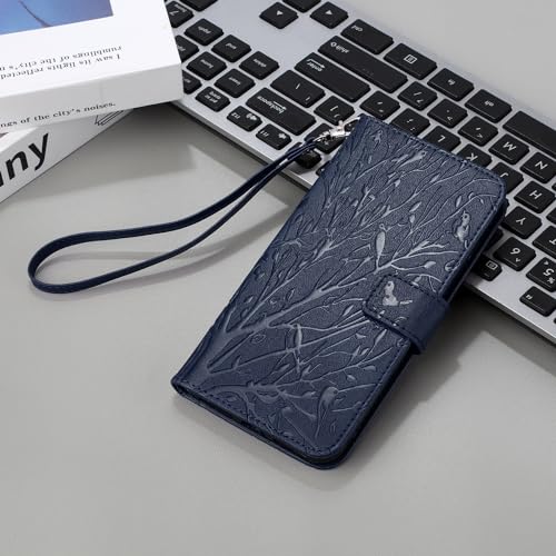 Housse cuir PU premium Samsung Galaxy A22 4G finition bleue - 7