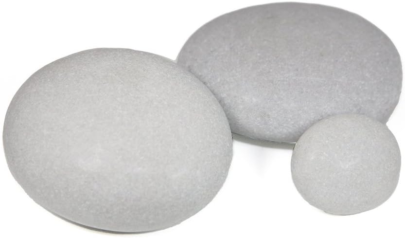 Stones to Write or Paint On — 12 Highly Polished Stones with Marker (Large, Off-White)