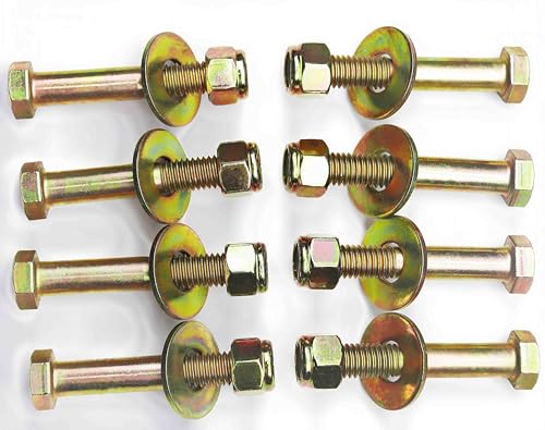 Image of 1 /2 inch x 3 inch Hex Head Bolt by Color Galvanization with Nylon Lock nut and Large Size Washer Assortment Kit,Alloy Steel,Grade 5.(8pcs Pack),Shear Bolt for Bush Hog BH6-2 BH5-2 BH4-2.