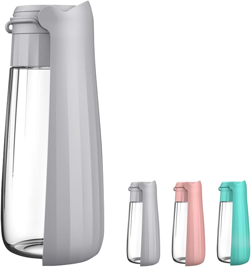 Dog Water Bottle Portable for Walking Pet Travel 19 OZ Leak proof Water Bottle Bowl with Drinking Feeder Cat Puppy Water Dispenser for Hiking Camping Blue