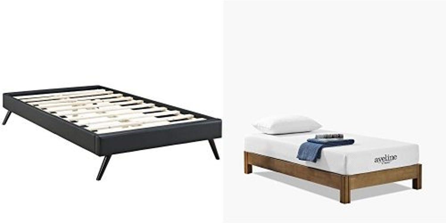 Modway Helen Wood Bed Frame with Round Splayed Legs, Twin