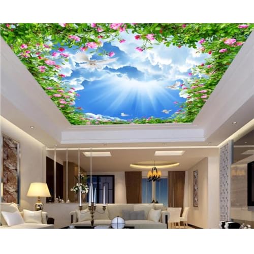 TOKMOCO Custom Ceiling Wallpaper Modern 3D Murals Blue Sky and
