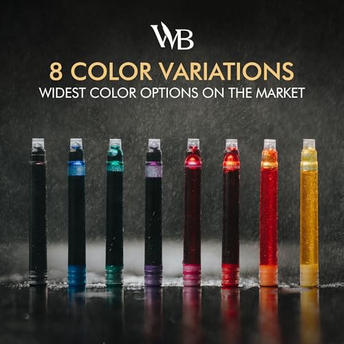 Image of Wordsworth & Black Fountain Pen Ink Cartridge Refills, 30 Pack, Black /Blue | Fits Most Pens, International Standard Size, Smooth Flow, Quick-Drying, Journaling Calligraphy, Generic Disposable, Vegan