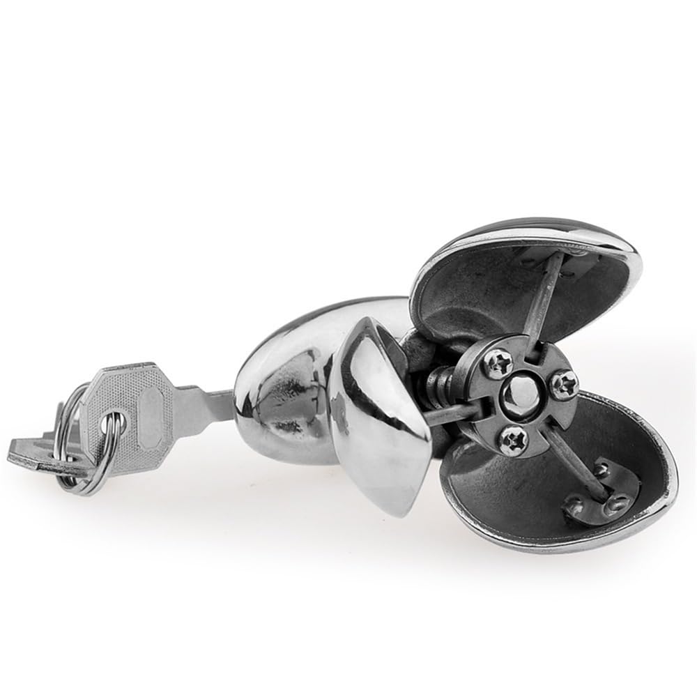 Plug anale in metallo dilatatore anale con chiave di bloccaggio plug anale BDSM, massaggiatore prostatico adatto for uomini e donne(Silver)