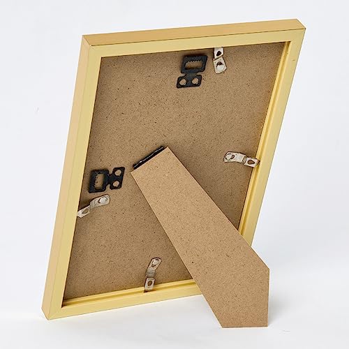 Image of JCJMY 5.8x8.3 A5 Picture Frame Gold with 4x6 Mat for Wall Hanging or Tabletop, Display Photo 4x6 with Mat or 5.8 x 8.3 Without Mat, Wall Poster Photo Frame with Shatter Resistant Plexiglass, Gold