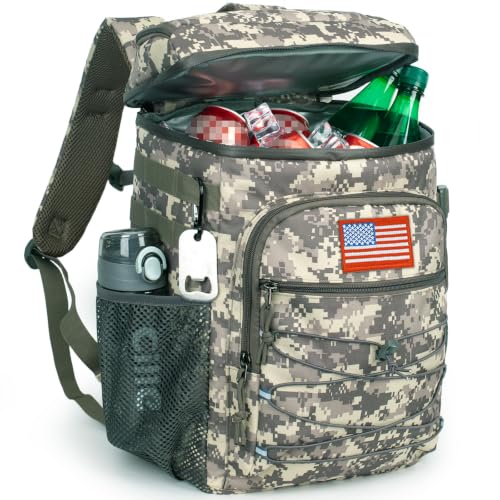 Image of 25L Insulated Cooler Backpack Water-Resistant Molle Cooler Bag for Camping