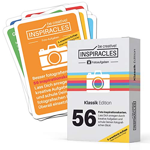Inspiracles Fotos tareas – Inspiración y aprendizaje con 52 tareas fotográficas en tarjetas de tareas y 10 hojas de papel – Caja plegable