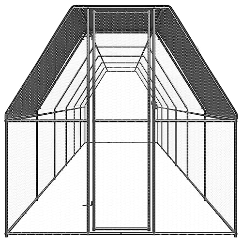 Animals & Pet Supplies Outdoor Chicken Cage 2x12x2 m Galvanised Steel