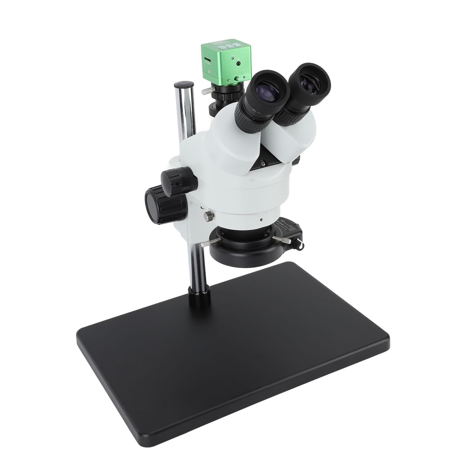 Microscopio Zoom Stereo Trinoculare, 4K 41MP 1080P USB Stereomicroscopio Trinoculare Girevole Microscopio Trinoculare con Supporto LED, Ingrandimento 7x a 45x (Spina europea)