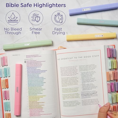 BLIEVE Aesthetic Cute Highlighters No Bleed Through, Dual Tip 8 Pack, Pastel Colors For Bible & Journaling - Thumbnail 3
