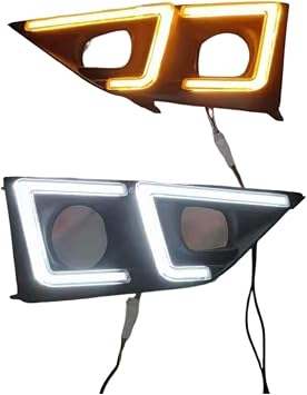 Exterior Front Led DRL Daytime Lights Compatible with Isuzu D-max Dmax Fog Lamps Light Turn Signal Lights 2021 Pickup CarSizeBase Version