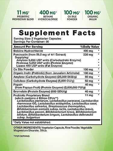 Nature'S Truth NT4400A Probiotics With Enzymes | 60 Capsules | Stomach Friendly For Men And Women | Non-Gmo And Gluten Free Digestive Health Supplement thumb #1