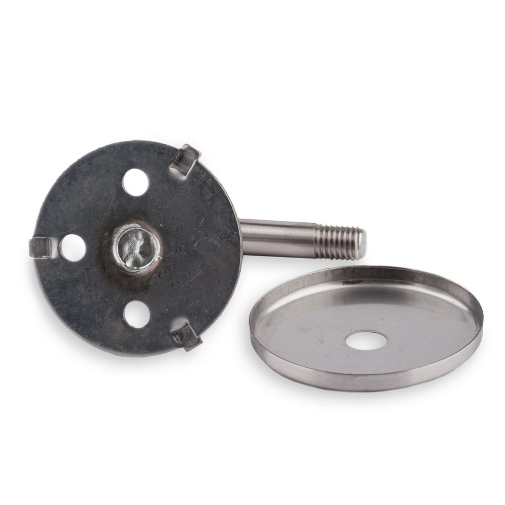 Pasamanos de madera de roble, redondo, 45 mm, incluye soportes de acero inoxidable (195 cm + 2 soportes)
