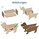 Baker Ross FX689 Wursthund - 3er-Packung Stifte- und Buntstifthalter aus Holz, Holzbastelsets für Kinder