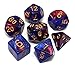CREEBUY Blue Mix Red DND Glitter Dice Set for Dungeon and Dragons Warhammer D&D RPG Rollenspiele Brettspiel Polyedral Würfel