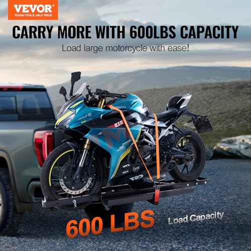 Vevor 600 LBS STEEL MOTORCYCLE CARRIER Hitch Mount With 47 Inch Longer Ramp, Scooter Dirt Bike Trailer Hauler thumb #1