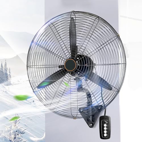 Ventilador De Pared De 500/650/750mm, Ventilador Industrial Con 4 Velocidades, Ventilador Servicio Pesado Orientable Y Oscilante Para Almacén De Taller De Fábrica(500MM)
