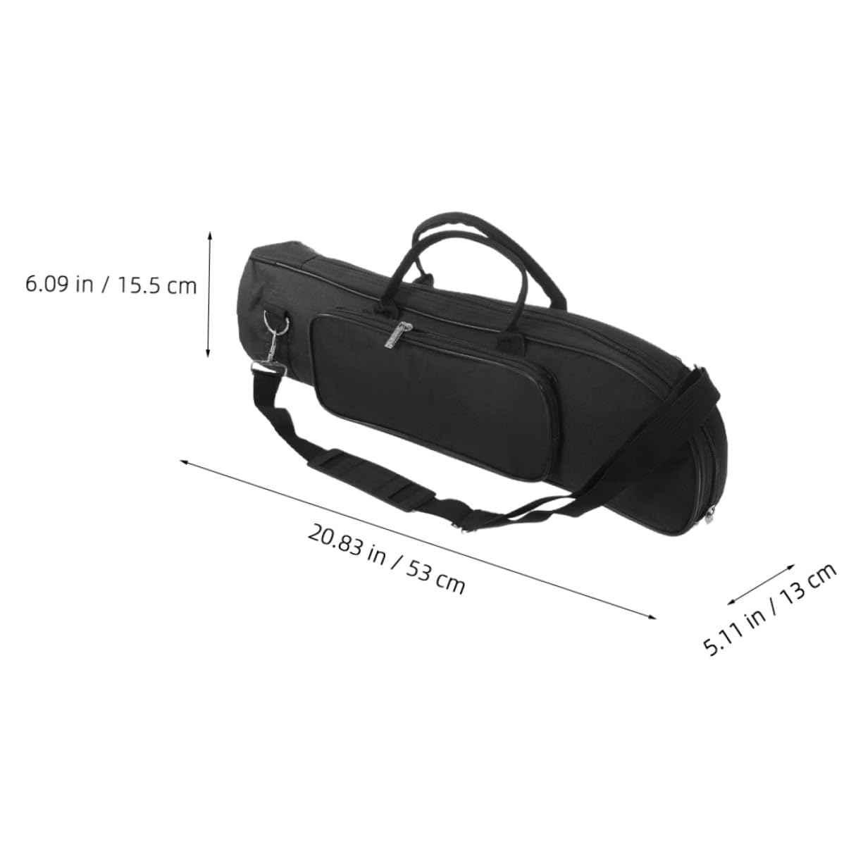 Funda para Trompeta Negra de Tela Oxford Resistente al Desgaste | Correa de Hombro Única y Asas, Compartimentos Separados, Almacenamiento Organizado