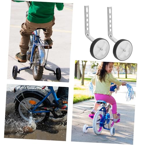 Ruedas de entrenamiento auxiliares porosas de acero para bicicleta, accesorios estabilizadores para niños y principiantes, soporte de seguridad para aprendizaje miniatura 3