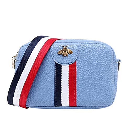 Mujer Forma De Rectángulo Casual Mini Portátil De Un Solo Hombro Bolsa Cuero Teléfono Bolso De La Moneda Nueva Tendencia del Bolso De Crossbody del Viajar (Color : Blue) Cover