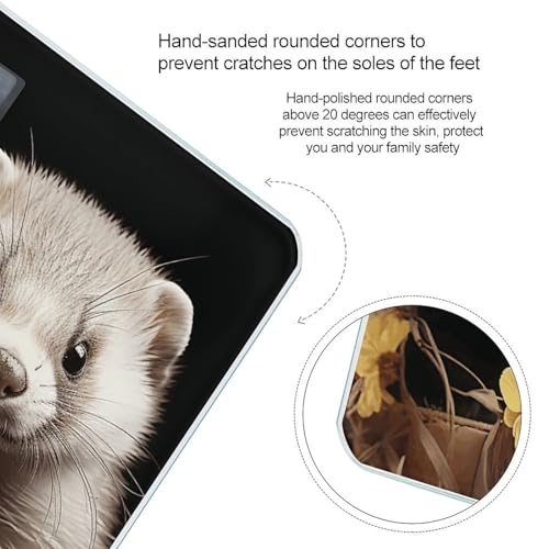 Báscula digital Ferrets de vidrio templado para baño miniatura 4