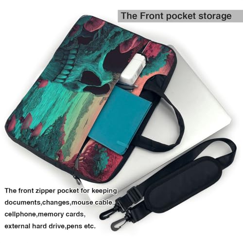Bolsa para portátil 14 pulgadas impermeable con diseño Skull Tree Mushroom miniatura 6