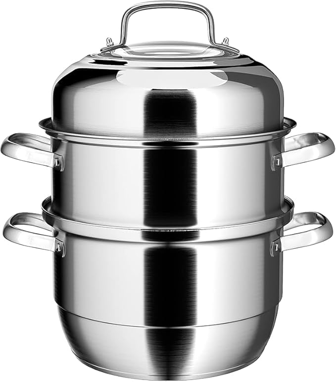 VENTION Cuiseur Vapeur INOX 30 cm, Cuit Vapeur Induction 3 Etages