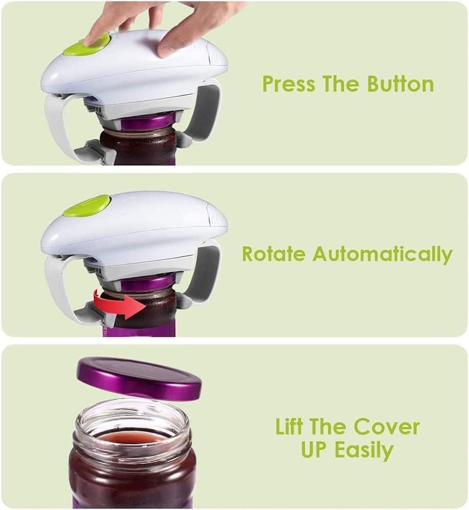 Apriscatole Elettrico Jar Opener, Ristorante Can Opener, Bordo Liscio Automatica Jar apriscatole per Gli individui, l'artrite e casalinga, apribottiglie per Mani artritiche