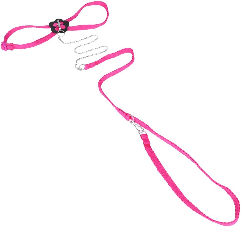 Adjustable Reptile Lizard Harness Soft Leash Pink
