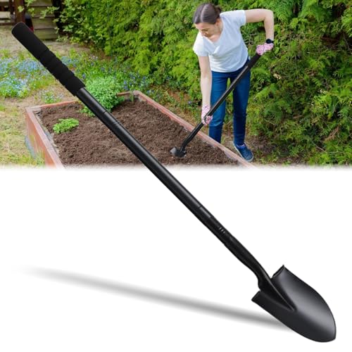 Pala pequeña redonda para jardinería con mango de 43.3 in miniatura 1