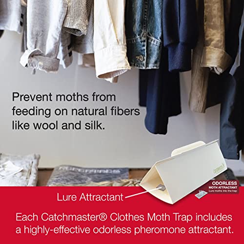 Clothes Closet Moth Traps By Catchmaster - 24 Count, Ready To Use Indoors. Non-Toxic Glue Sticky Adhesive Pheromone Lure Odorless Attractant Insect Infestation Natural Fold-Able - Made In The Usa #TOP3