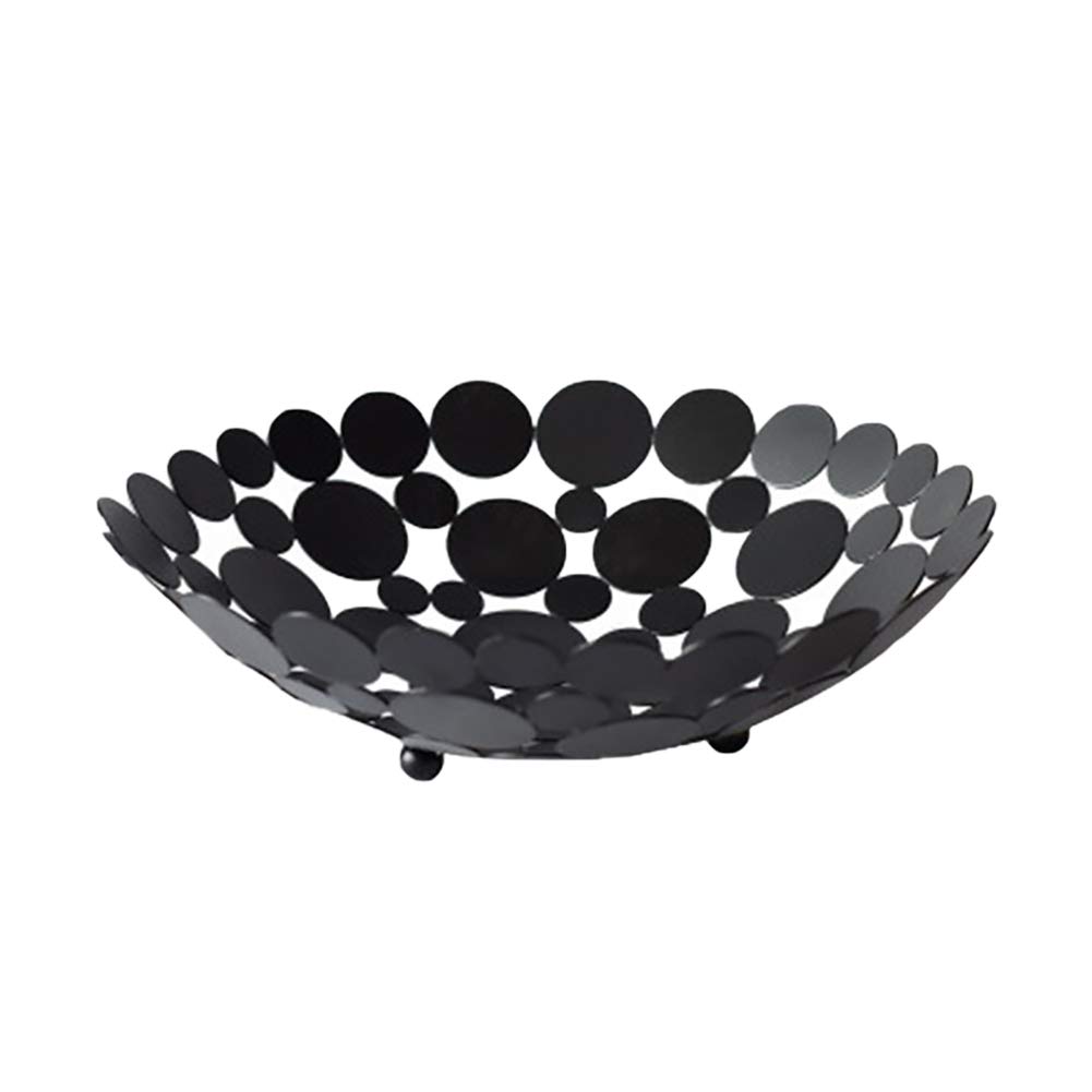 Hacoly Metal Fruit Plate Durable Fruit Bowl Large Capacity Fruit Bowls Easy Clean Fruit Basket for Party, Birthday, Christmas Fruit Baskets - White Black