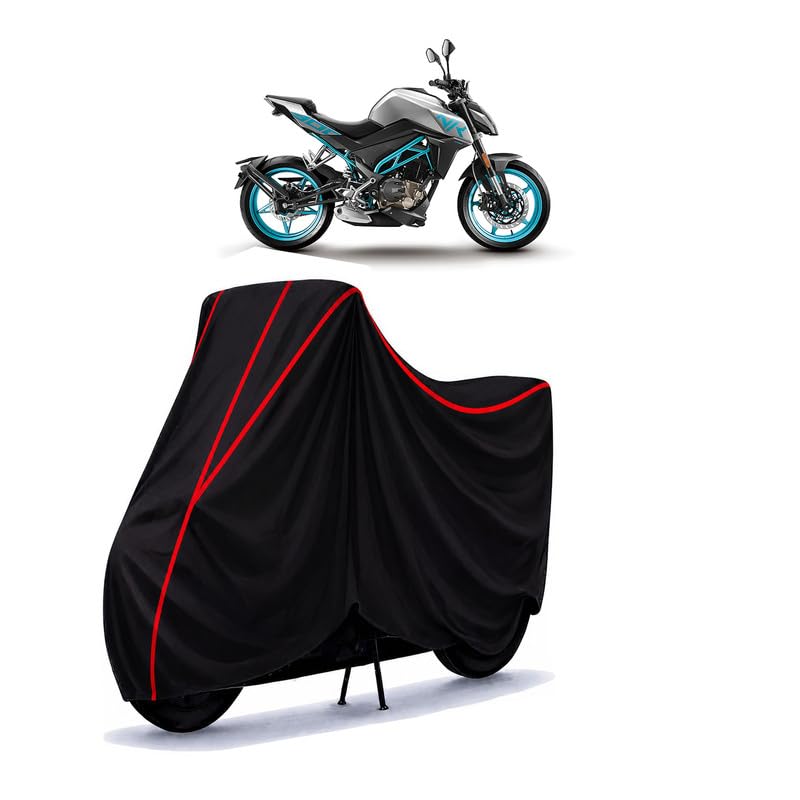 Image of CFMoto 300 NK Water Resistant Bike Cover for All Motorcycles & Rain | Heavy Duty Taffeta Fabric | UV Protection, Dustproof, Scratchproof | All Weather Two Wheeler Cover with Elastic Bottom