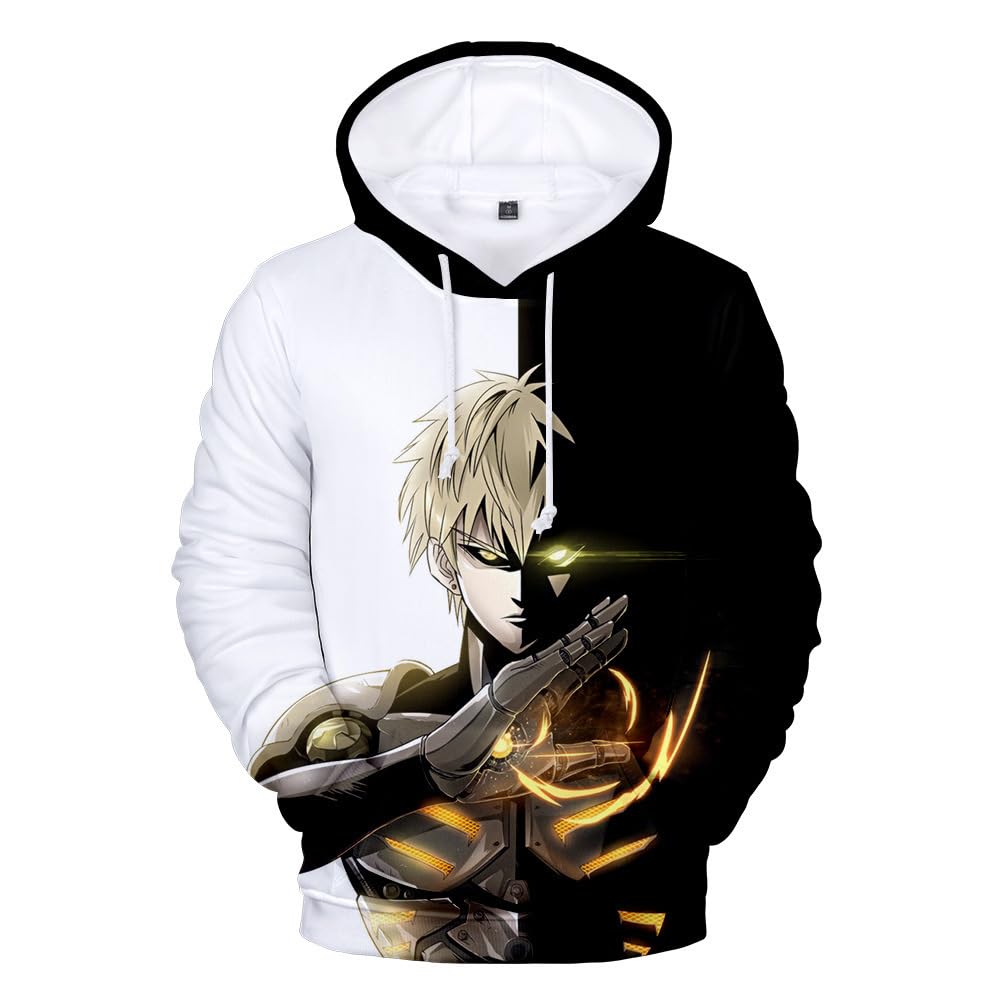 Sweat à capuche Saitama avec imprimé graphique manches longues unisexe - 5