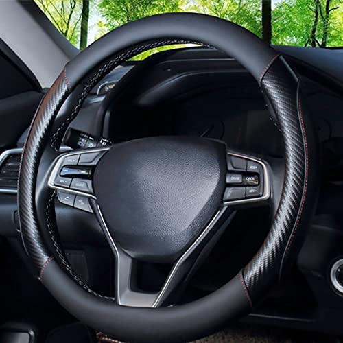 Pahajim Lenkradbezug Leder 37-38cm Lenkradhülle Universal Anti Rutsch Lenkradschoner Atmungsaktiver Lenkradschutz Geeignet für Auto/Jeep/SUV