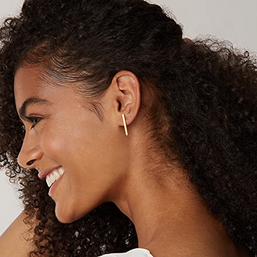 PAVOI 14K Gold Plated Sterling Silver Post Dainty Mini Bar Stud Earrings | Gold Earrings for Women2