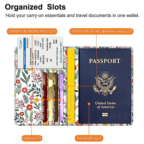 Image of FINTIE Passport Holder, Slim Travel Wallet RFID Blocking Card Case Cover Passport Cover Protector Essentials with Credit Card Slots for Women /Men | Slim