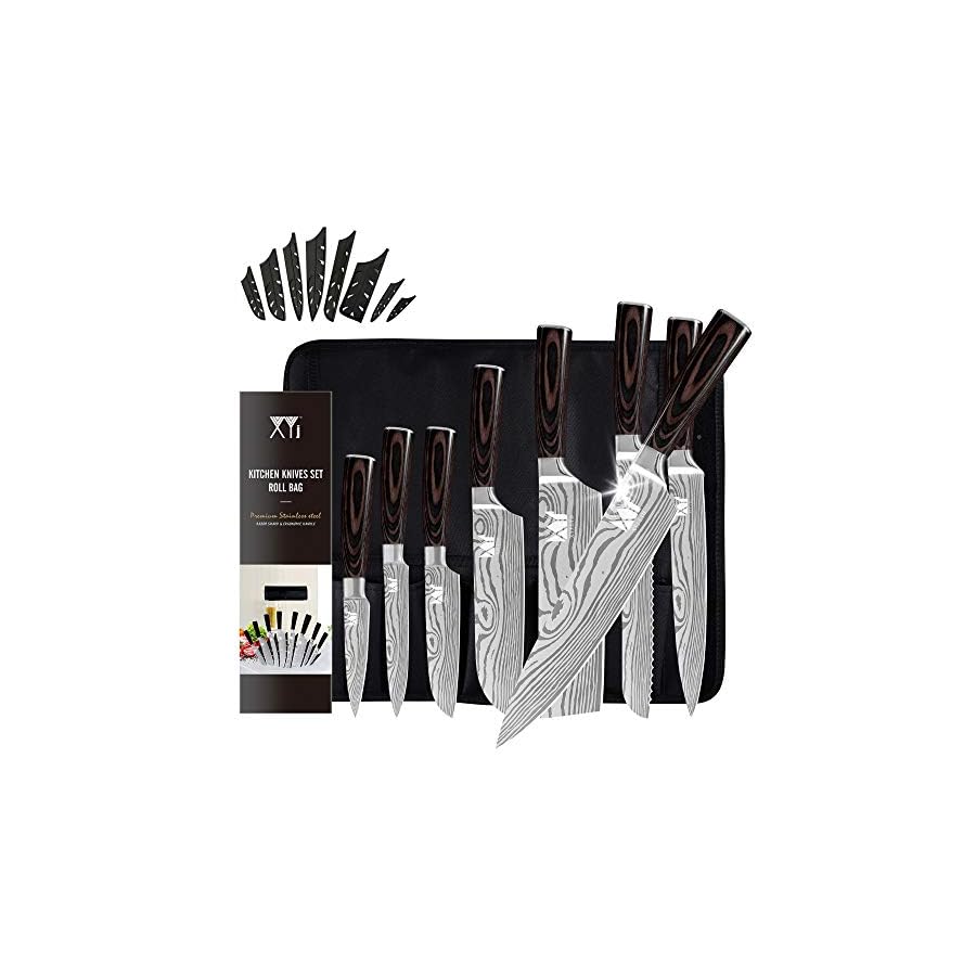 XYJ-Set-of-Knives-8-pieces-Stainless-Steel-Kitchen-Knife-Vegetable-Nakiri-Knife-Meat-Ham-Steak-Bread-Slice-Knives-With-Carry-Roll-Bag-Chef-Tools-Set-Coffee XYJ Set of Knives 8-pieces Stainless Steel Kitchen Knife Vegetable Nakiri Knife Meat Ham Steak Bread Slice Knives With Carry Roll Bag Chef Tools Set (Coffee)