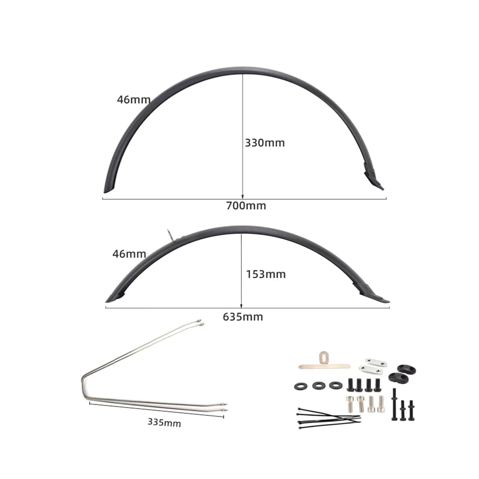 Garde-boue de vélo 700C, lot de 2 | Garde-boue for vélo de route à couverture complète – Pièces de rechange for vélo(With 2 Rings)