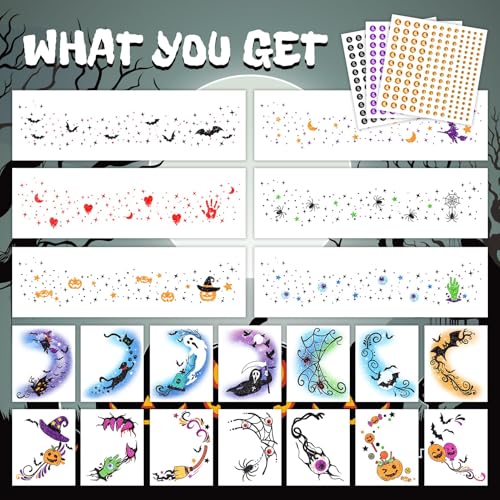 Halloween Glitter Freckle & Gems, Face Tattoo for Women Makeup Decorations - image 2